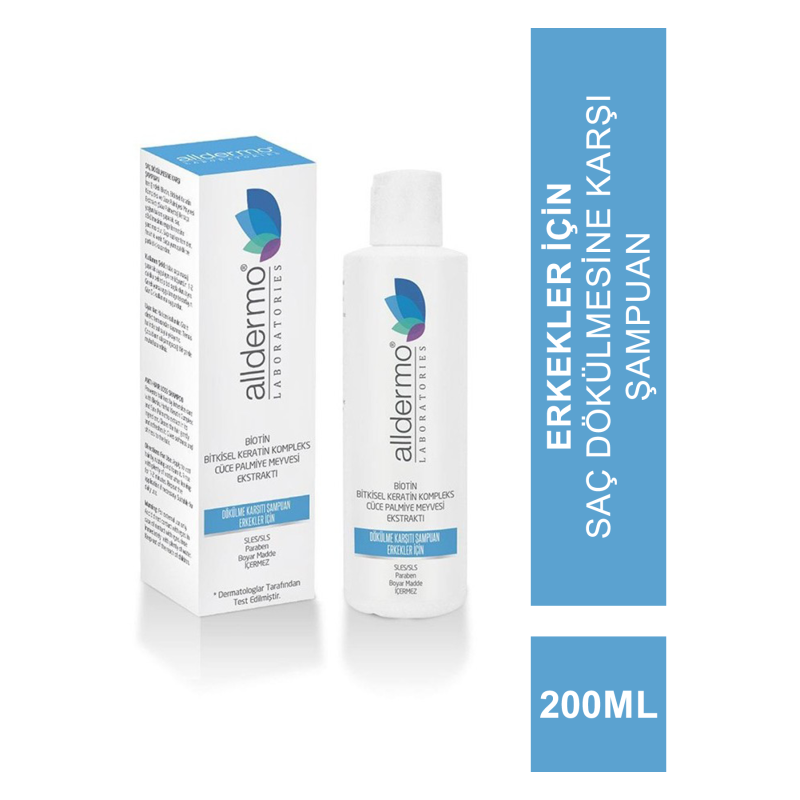 Alldermo Biotin & Cüce Palmiye Ekstraktı Dökülme Karsıtı Şampuan 200 ml - Erkekler İçin Alldermo Biotin & Cüce Palmiye Ekstraktı Dökülme Karsıtı Şampuan 200 ml - Erkekler İçin