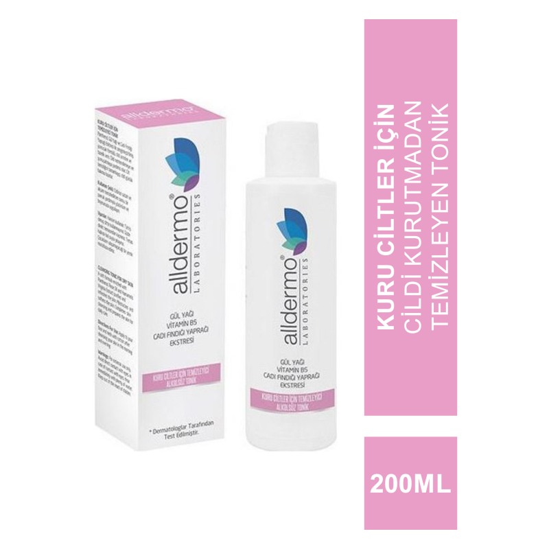 Alldermo Kuru Ciltler için Temizleyici Alkolsüz Tonik 200 ml