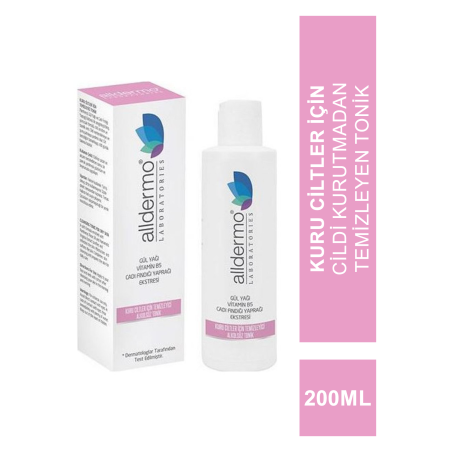 Alldermo Kuru Ciltler için Temizleyici Alkolsüz Tonik 200 ml