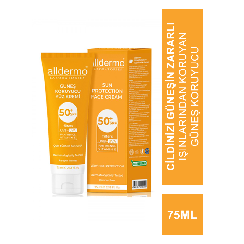 Alldermo Güneş Koruyucu Yüz Kremi SPF50+ 75 ml