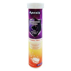 Apexis Sambucus Nigra Vitamin C & Zinc 1000 mg 20 Efervesan Tablet