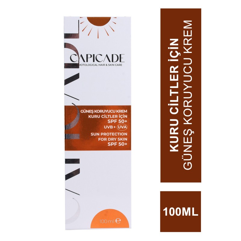 Capicade Güneş Koruyucu Krem Spf 50+Kuru Cilt 100 ml Capicade Güneş Koruyucu Krem Spf 50+Kuru Cilt 100 ml
