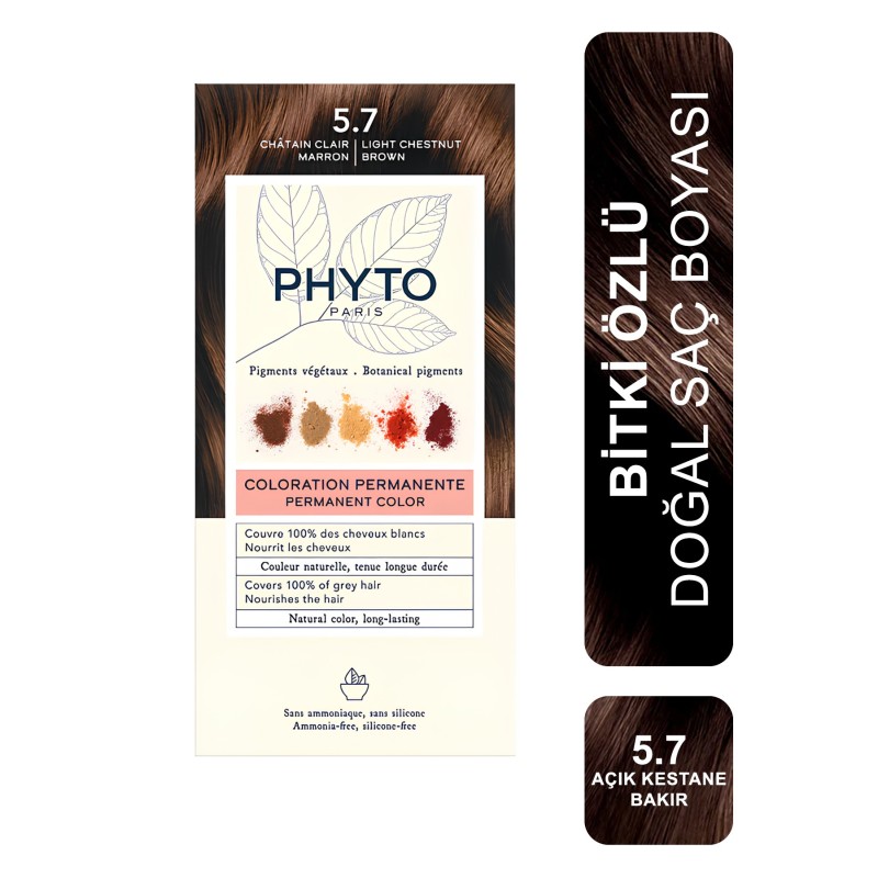 Phyto Color Bitkisel Saç Boyası - 5.7 Açık Kestane Bakır Phyto Color Bitkisel Saç Boyası - 5.7 Açık Kestane Bakır