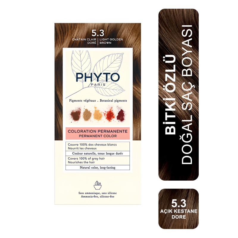 Phyto Color Bitkisel Saç Boyası - 5.3 - Açık Kestane Dore