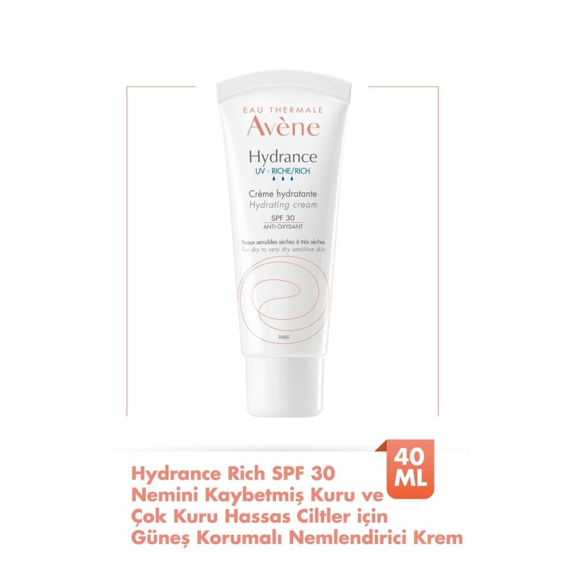 Avene Hydrance UV- Spf 30 Rich Nemlendirici Krem 40 ml Avene Hydrance UV- Spf 30 Rich Nemlendirici Krem 40 ml