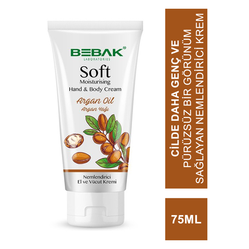 Bebak Soft Nemlendirici El ve Vücut Kremi 75 ml - Argan Yağı Bebak Soft Nemlendirici El ve Vücut Kremi 75 ml - Argan Yağı