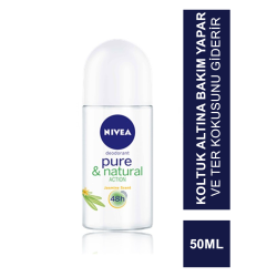 Nivea Deo Roll-On Pure & Naturel Action Pudrasız 50 ml Kadın
