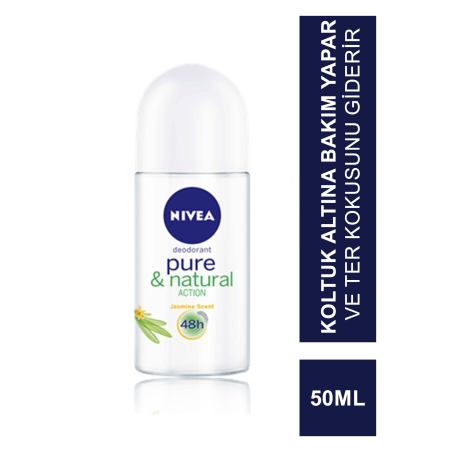Nivea Deo Roll-On Pure & Naturel Action Pudrasız 50 ml Kadın