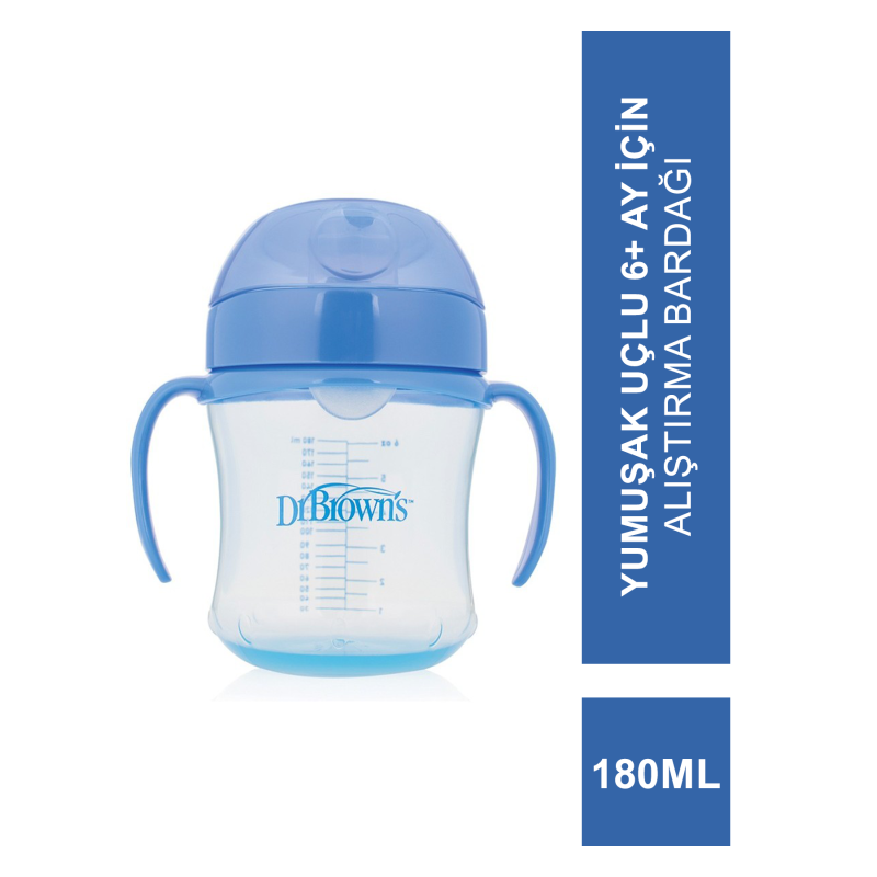 Dr.Browns Yumuşak Uçlu Alıştırma Bardağı 180ml (6m+) Dr.Browns Yumuşak Uçlu Alıştırma Bardağı 180ml (6m+)