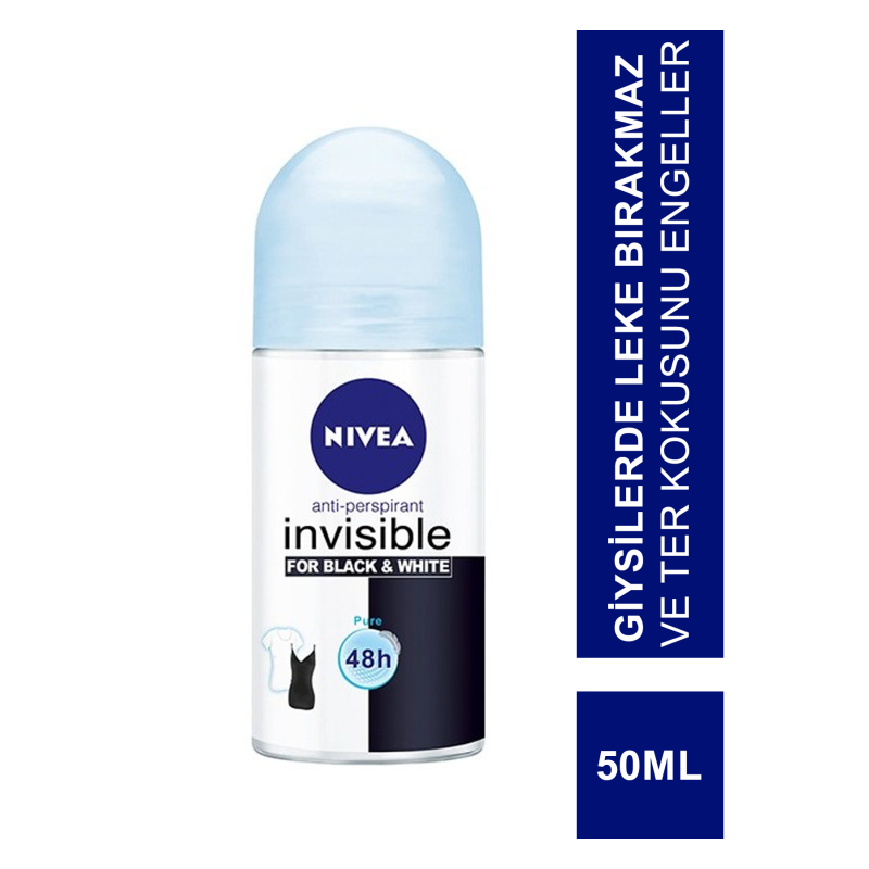 Nivea Invisible For Black & White Deo Roll On 50 ml Nivea Invisible For Black & White Deo Roll On 50 ml