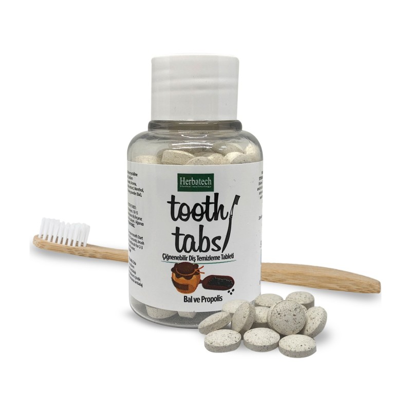 Herbatech Çiğnenebilir Diş Temizleme Tableti (Bal ve Propolis)