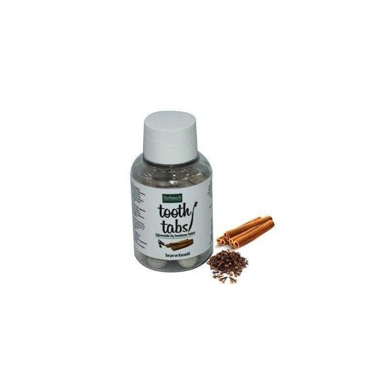 Herbatech Tooth Tabs Tarçın Karanfil Diş Temizleme Tableti 90 Adet