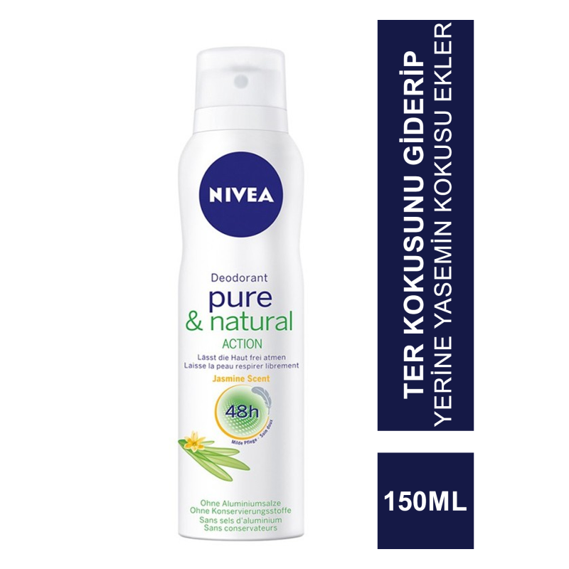 Nivea DeoPure & Naturel Action Pudrasız Deodorant 150 ml