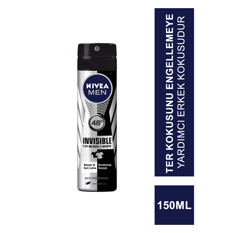 Nivea Black & White For Men Deodorant 150 ml Erkek Nivea Black & White For Men Deodorant 150 ml Erkek