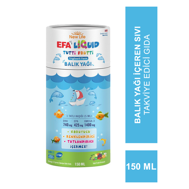 New Life Efa Liquid Tutti Frutti Balık Yağı 150 ml