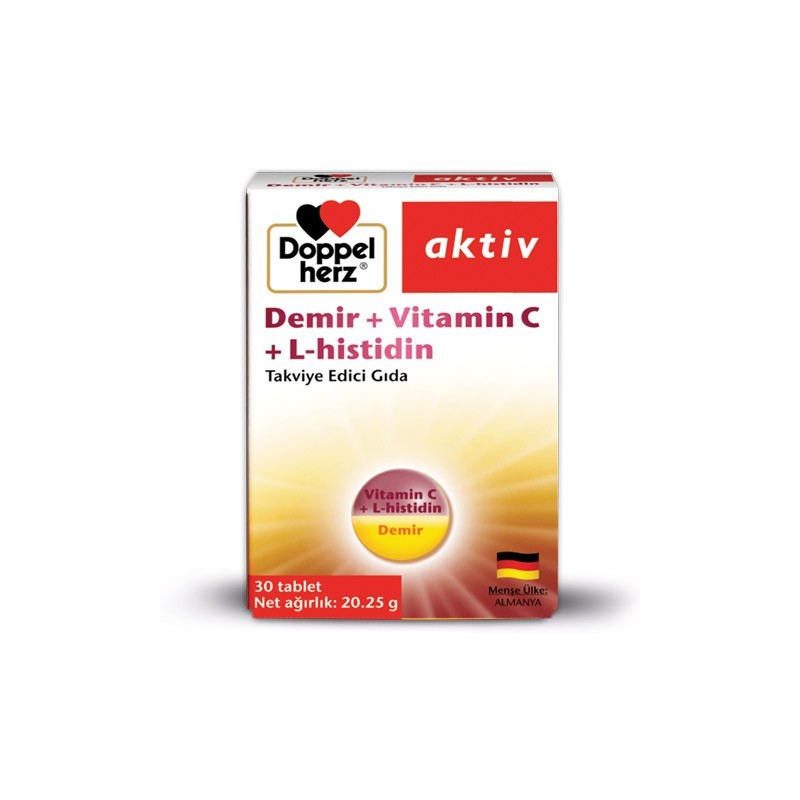 Doppel Herz Aktiv Demir + Vitamin C + L-Histidin 30 Tablet