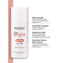 Dermoskin Be Bright SPF50+ Likit Fondöten 33ml - Medium