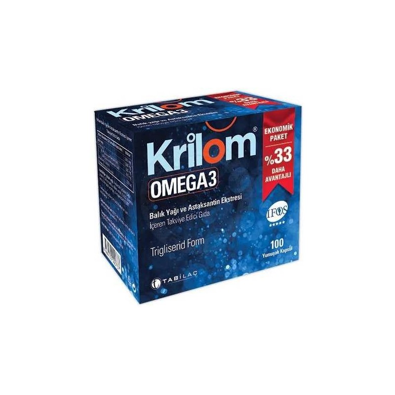 Krilom Omega-3 Astaksantin Soft Jel Kapsül 100 luk Krilom Omega-3 Astaksantin Soft Jel Kapsül 100 luk