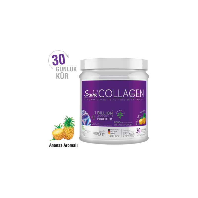Suda Collagen + Probiyotik Ananas Aromalı Toz Kutu 300gr
