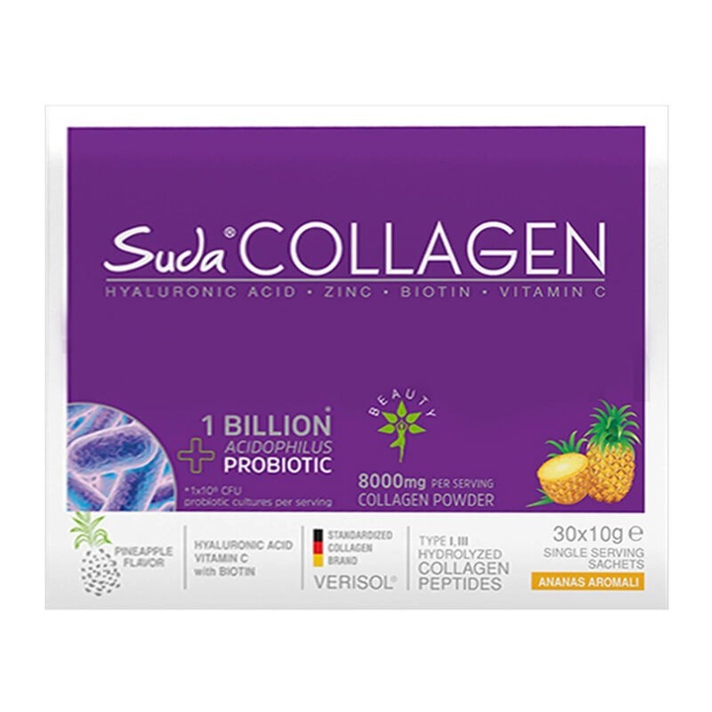 Suda Collagen + Probiotic Ananas Aromalı Pineapple Saşe 30x10 Gr Suda Collagen + Probiotic Ananas Aromalı Pineapple Saşe 30x10 Gr