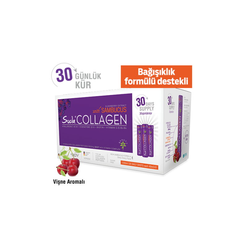Suda Collagen Sambucus Vişne Flover 40ml x 30 Shot