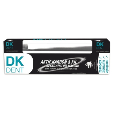 Dermokil Dk Dent Kil Ve Aktif Karbonlu Diş Macunu Florürsüz Diş Macunu HEDİYE 75ml