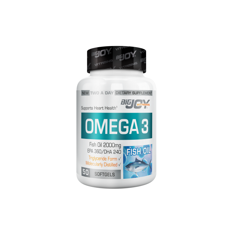 Bigjoy Vitamins Omega 3 - Fish Oil 2000mg 50 Softgel Kapsül