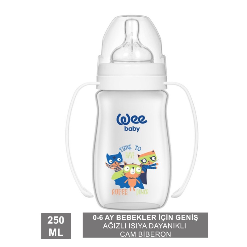 Wee Baby Klasik Plus Geniş Ağızlı Kulplu PP Biberon 250 ml Wee Baby Klasik Plus Geniş Ağızlı Kulplu PP Biberon 250 ml