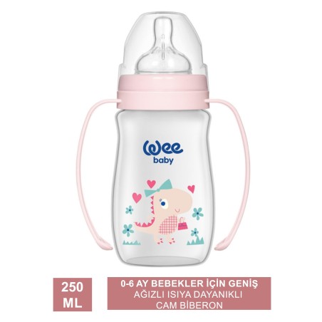 Wee Baby Klasik + Geniş Ağızlı Kulplu PP Biberon 0-6 Ay 250 ml  138