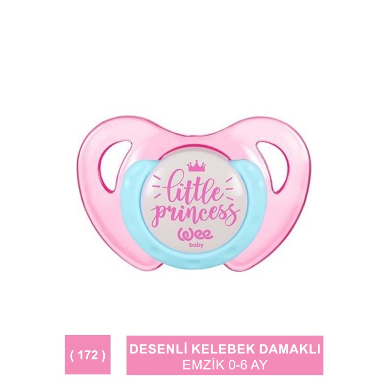 Wee Desenli Kelebek Damaklı Emzik 0-6 Ay ( 172 )