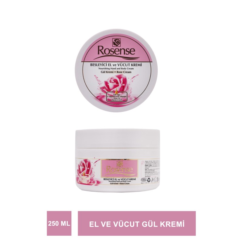 Rosense El ve Vücut Gül Kremi Kavanoz 250 ml