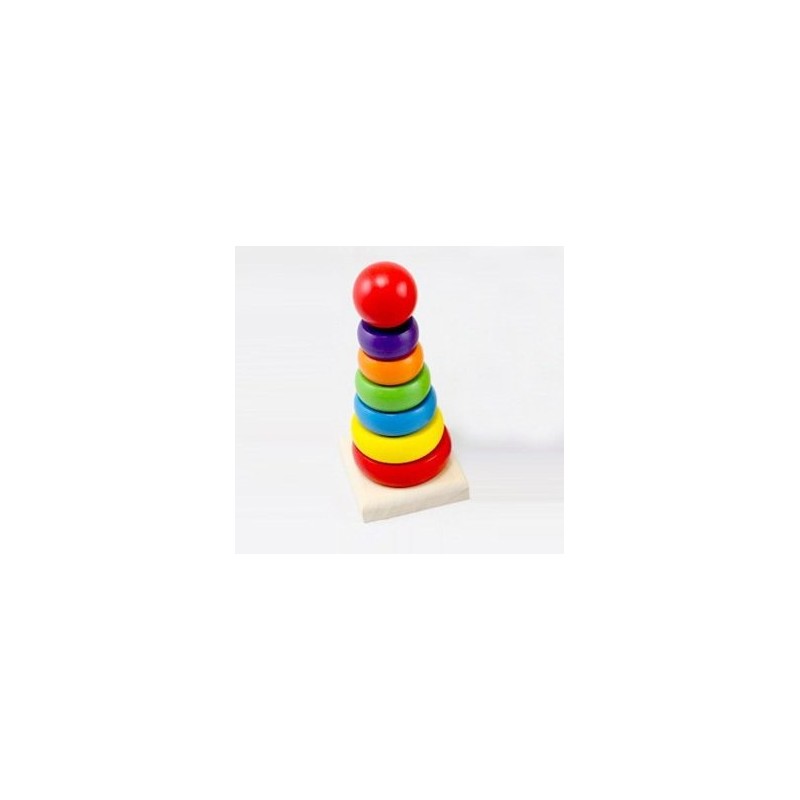 Pharma Toys Colorful Wooden Rainbow Tower Organik Oyuncak