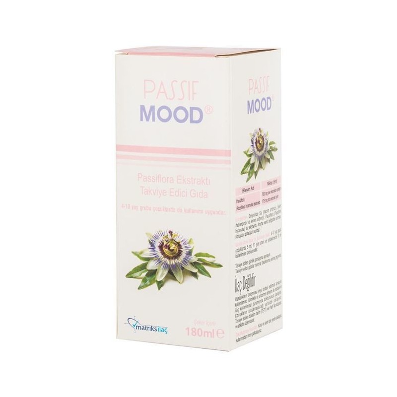 Passif Mood Şurup Passiflora Ekstraktı Takviye Edici Gıda 180ml