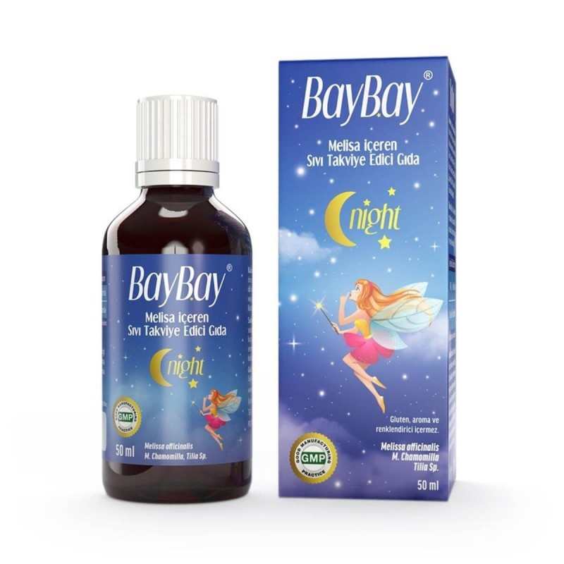 Baybay Night Melisa Takviye Edici Gıda 50ml Baybay Night Melisa Takviye Edici Gıda 50ml