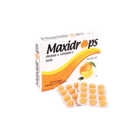Maxidrops Pastil Portakal ve C Vitamini 24'lü