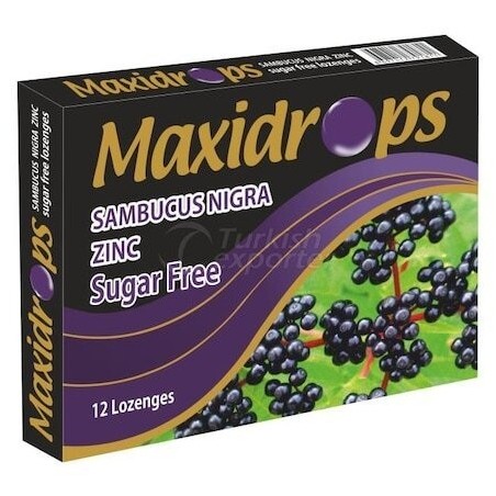 Maxidrops Sambucus Karamürver & Çinko 12 Pastil