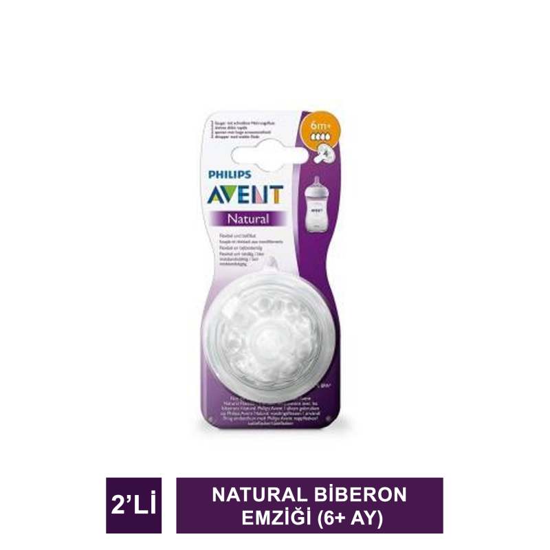 Philips Avent Natural Biberon Emziği ( Yoğun Akış ) 6 Ay+ 2'li SCF046/27