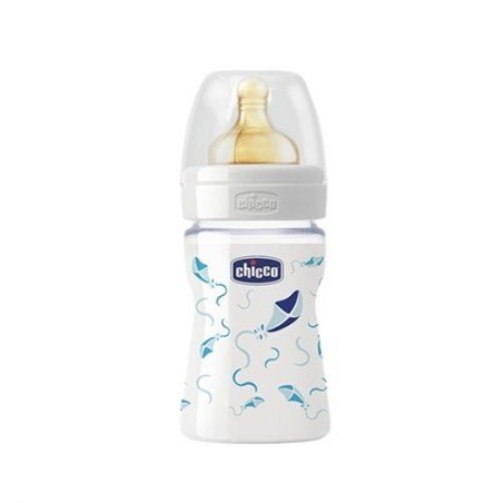 Chicco Benessere Vetro Cam Biberon Kauçuk Emzikli 150 ml - Mavi
