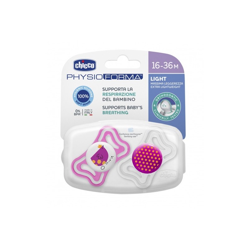 Chicco PyhsioForma Light Silikon Emzik 2li 16-36 Ay Kız