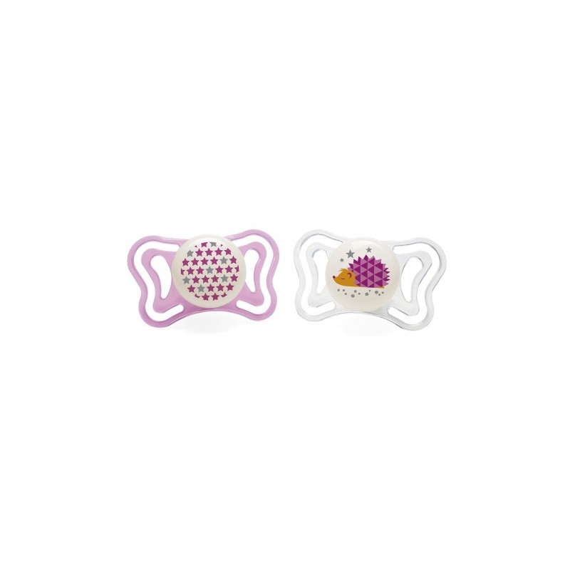Chicco PhysioForma Light Gece Parlayan Silikon Emzik 2li 16-36 Ay Kız