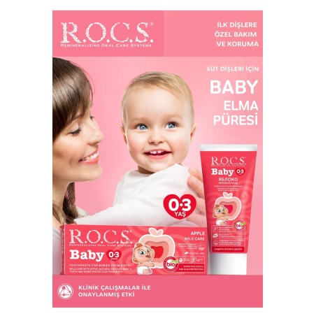 Rocs Baby Elma Püresi Tadında 0-3 Yaş Diş Macunu 45 gr