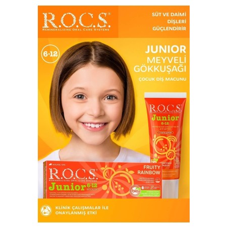 Rocs Junior 6-12 Yaş Meyveli Gökkuşağı Diş Macunu 60 ml
