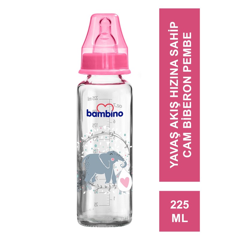 Bambino Klasik Cam Biberon 0-6 Ay 225 ml - B014 -