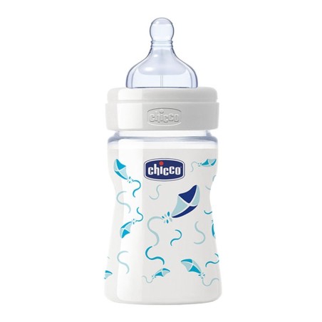 Chicco Wellbeing Cam Biberon Silikon Emzikli 150 ml - Mavi