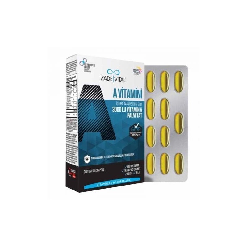 Zade Vital A Vitamini 3000 mg 30 Kapsül