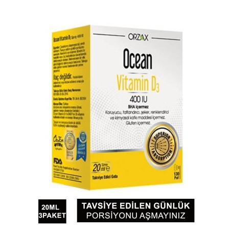 Ocean Vitamin D3 400 IU Sprey 20ml X 3 Paket