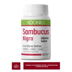 Voonka Sambucus Nigra Kara Mürver Ekstresi 42 Çiğneme Tablet
