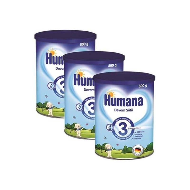 Humana 3 Devam Sütü 800 gr (3lü Avantaj Paketi) Humana 3 Devam Sütü 800 gr (3lü Avantaj Paketi)
