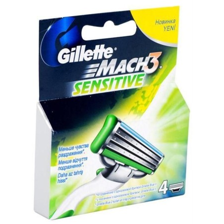 Gillette Mach 3 Turbo Sensitive Hassas Ciltler için 4 Adet Tıraş Bıçağı