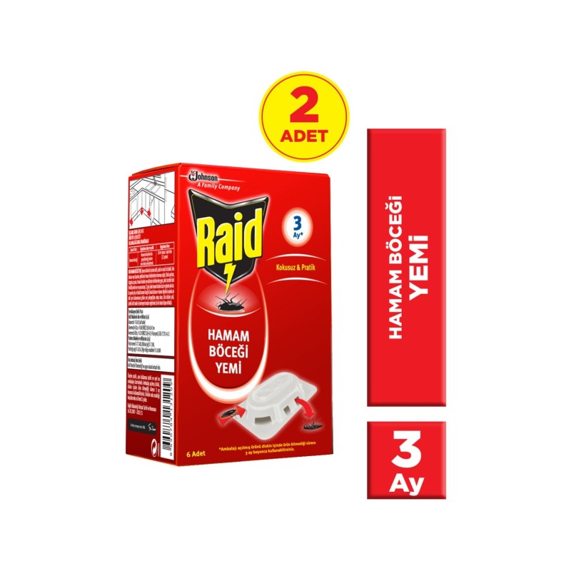Raid Hamam Böceği Yemi 6'lı 2 Adet
